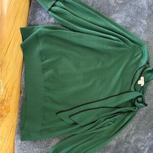 Liz Claiborne Forest Green Cardigan with Black Edging